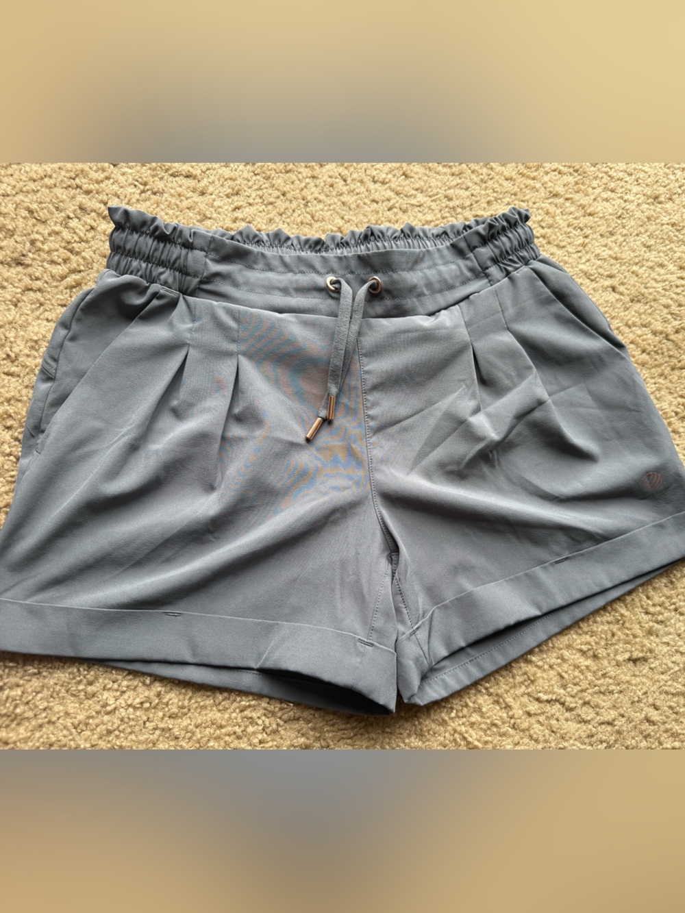 MPG Women's Slate Gray Athletic Shorts with Elastic Waist